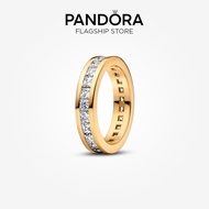 Pandora 14K Gold Plated Eternity Channel Ring
