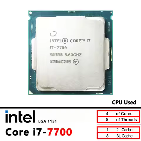 Intel Core i7 7700 Used i7-7700 3.6 GHz Quad-Core Eight-Thread CPU processor 8M 65W LGA 1151