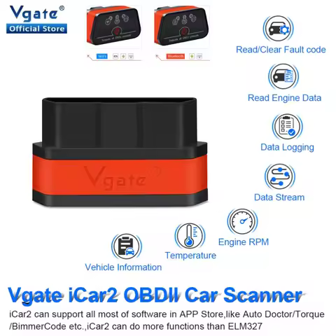 Vgate ICar2 Car Diagnostic Bluetooth WiFi OBD2 ELM327 V2.2 Scanner Code Read Diagnostic Tool Extensi