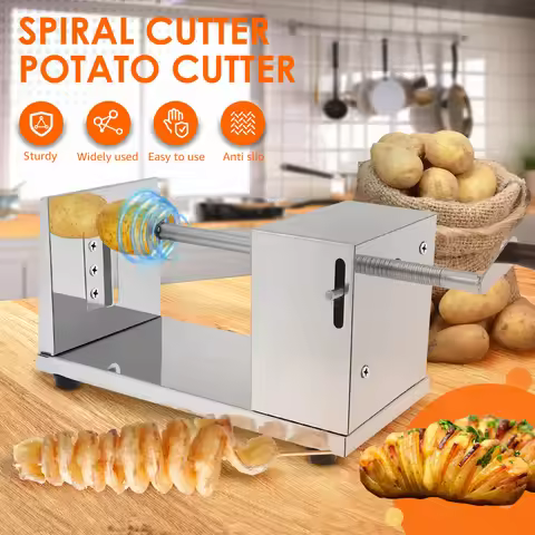 Twisted Potato Slicer Stainless Steel Spiral Potato Cutter Nonslip Spiral French Fry Cutter Manual P
