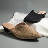 SPiFFY Shoes [Plus Size] Chunky Heels Close-Toe Mules Extra Large Size 44-NR5977