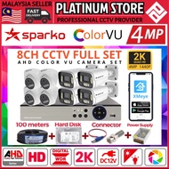 Sparko 4.0MP 8CH CCTV Full Set ColorVU Color 8 CHANNEL DVR + Camera + Hard Disk + Power Supply + 100