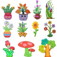 3D eva foam wall sticker flowerpot foam wall sticker Background decoration sticker classroom decorat