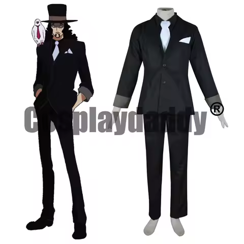 Water 7 Enies Lobby Cipher Pol Number 9 CP9 Costume Rob Lucci Attire Uniform Outfit Suit Anime Manga