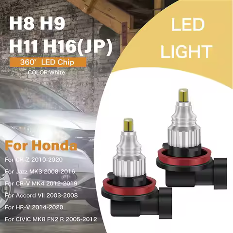 For Honda CR-Z CR-V MK4 Jazz MK3 Accord VII HR-V CIVIC MK8 FN2 R LED 360 Degree Auto Lamp H11 H8 H9 