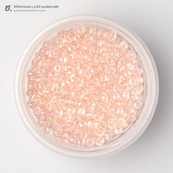 Sand Beads Size 4 Mm. Rainbow Coated Transparent Peach Orange Iridescent