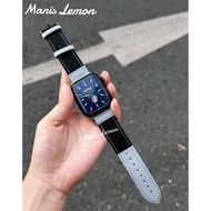 Manis Lemon สายนาฬิกาข้อมือ เดนิม for Apple Watch band Serie 9 8 3 5 4 SE 6 7 2 1 Ultra 49 45 44 40 41 38 42 mm มม.