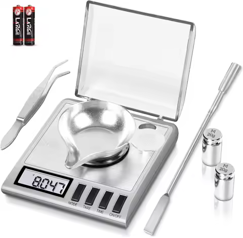 50 Grams X 0.001 Grams, High Accuracy Digital Milligram Jewelry Scale, Heavy Duty, Jewelry Includes