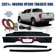 OSCPA NAVARA NP300  2021 ONWARDS TAILGATE RAIL PROTECTOR COVER WITH LED LIGHT MATTE BLACK (9525)