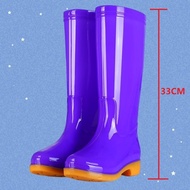 [Rain Boots] High-Top Anti-Slip Lining Cotton Rain Boots Rain Boots Waterproof Shoe Bucket Rubber Shoe Cover Shoes Water Boots Female A