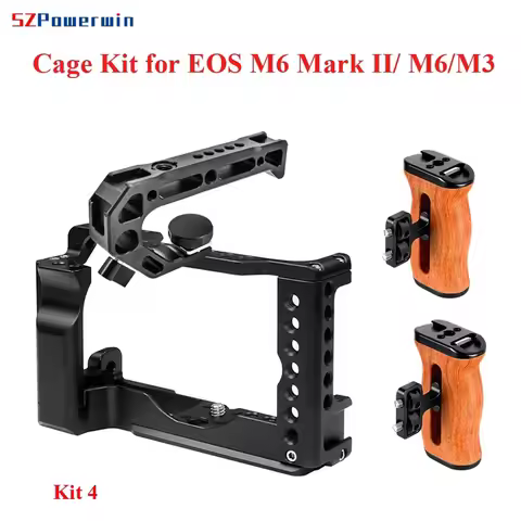 Powerwin Camera Cage Kit for Canon EOS M6 Mark II/M6 M3 Stabilizer Rig Protective Extension Frame Gi