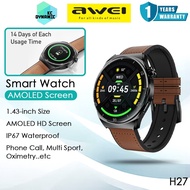 Awei H27 Smart Watch 1.43inch AMOLED Display Phone Call Sport Outdoor Sleep IP68 Waterproof Awei Sma