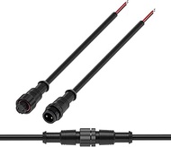 BTF-LIGHTING 2 Pin Electrical Metal nut Connector 18AWG IP67 Male Female Connector 7.87in/20cm Exten