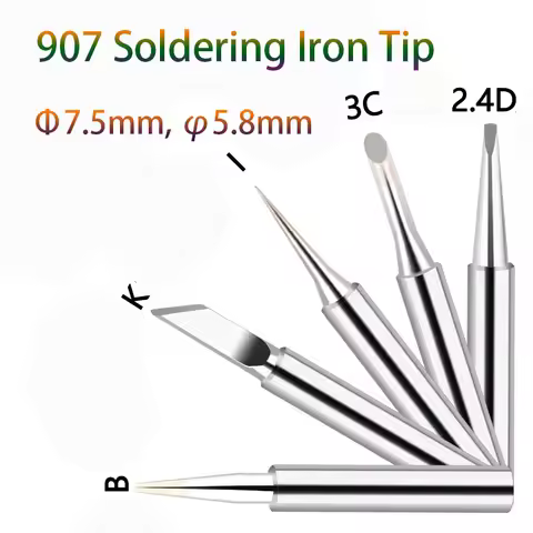 1 Pcs 907 Soldering Iron Tip I/B/K/4C/3.2D Welder Nozzle Internal Heated Bit Lead-Free Solder Tips W
