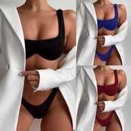 Women Swimsuit Underwire Push Up Tank Style Two Piece T Back Bikini Swimwear Bikini Set