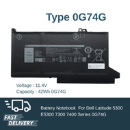 Dell Battery Notebook Latitude 5300 E5310 7300 7400 0G74G Series 0G74G 1 Year  Original Grade