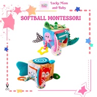 [LMB] SOFTBALL MONTESSORI Cloth Ball Cube Educational Toys for Babies Rattle Tether stroller Hanging