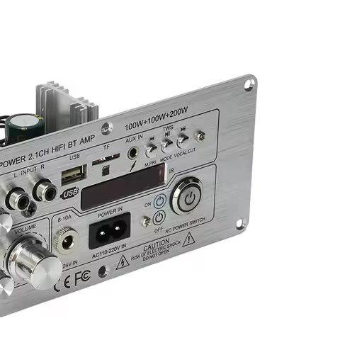 DC 24V/AC110-20V D2000 BT Amplifier Board 2.1 Channel 100W+100W+200W High-Power Output