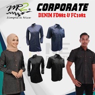 MR2 Corporate Uniform Denim  FD882 Short Sleeve Unisex FD1082 Muslimah | Baju Korporat Denim Sulam &