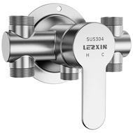 304不锈钢明装混水阀冷热淋浴花洒套装水龙头开关电热水器太阳能