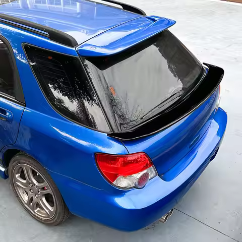 For Subaru Impreza WRX Wagon 2001-2007 Glossy black Rear spoiler middle wing