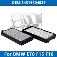 2Pcs Car Cabin Filter Air Conditioner 64119248294 For BMW E70 E71 E72 F15 F16 X5 3.0d 4.8i M50d 25d 