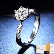 [Free GRA Certificate] Moissanite 1 Karat Platinum Eight Hearts and Eight Arrows Ring Adjustable