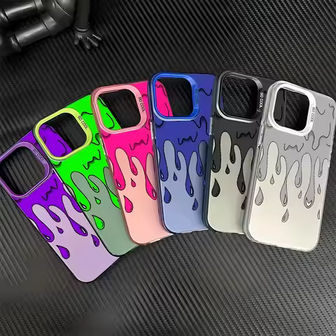 Y2K Neon Drip Graffiti Matte Phone Case for Huawei Honor X5c X9d X6c X7d 400 200 90 X6b X7a X9a X5 X
