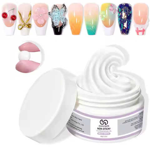 3D Nail Gel Kit, Nail Art 3D Sculpting Gel for Chrome Powder for Nails and Rhinestones for DIY at Ho