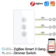 MOES ZigBee Multi-gang Smart Light Dimmer Switch Independent Control Smart Tuya APP Control Works wi