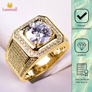 Lusemall Men's Moissanite Ring 18 Kkg Engagement