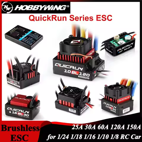 Hobbywing QuicRun Brushless ESC WP 16BL30 10BL60 8BL150 10BL120 Mini 24 25A 30A 60A 120A 150A for 1/