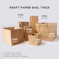 Kraft Paper Bag - THICK (brown), 180gsm t0 200gsm