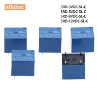 5Pcs Mini Module SRD-12VDC-SL-C DC 3V 5V 9V 12V 24V SPDT 4/5 Pins Plastic Coil Power Relay Blue