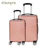 【DISEGNO】 20+24吋極地迴旋拉鍊旅行行李箱兩件組-玫瑰金