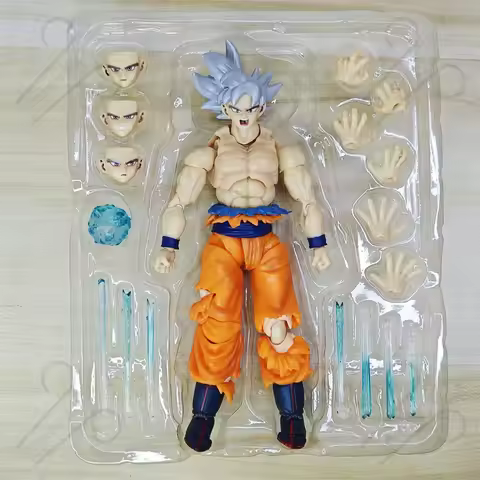 SHF Dragon Ball Z Super Ultra Instinct Goku White Hair Articulated Model Collection Toys 16cm