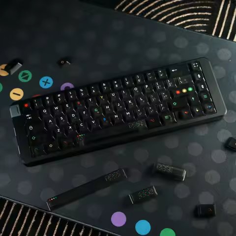 Aifei 122 Pieces Keycaps Black Light ABS UV Print Fog Transparent Cherry Height for Mechanical Keybo