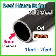 34mm(OD) Besi Hollow Bulat Hitam Pipe 3mm Thickness 8feet -12feet (BB8)