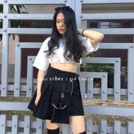 [HCM]Quần váy ulzzang chain zip