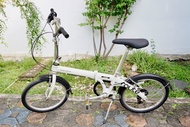 จักรยานพับได้ญี่ปุ่น - ล้อ 20 นิ้ว - เกียร์ 7 สปีด - อลูมิเนียม - Dahon Route - สีขาว [จักรยานมือสอง
