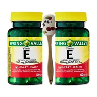 Nick & Hannah Spring Valley Vitamin E Dietary Supplement Twin Pack, 180 mg, 200 Count + 1 Spatula