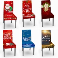 Christmas Chair Cover Stretch Spandex Digital Printed Navidad Funda Silla Kitchen Dining Chair Covers Home Party Xmas Decor