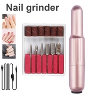 Electric Nail Drill Machine Usb Plug Set With 6 Bits Pedicure File Sanding Buffer Driller Grinder