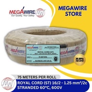 ROYAL CORD (ST) 16/2 - 1.25 mm2/2c, 60 C, 600V - ROLL (75 Meter) BLACK