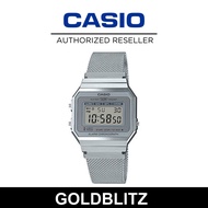 Casio A700WM-7A Vintage Collection Super Slim Case Stainless Steel Band Classical Design Watch