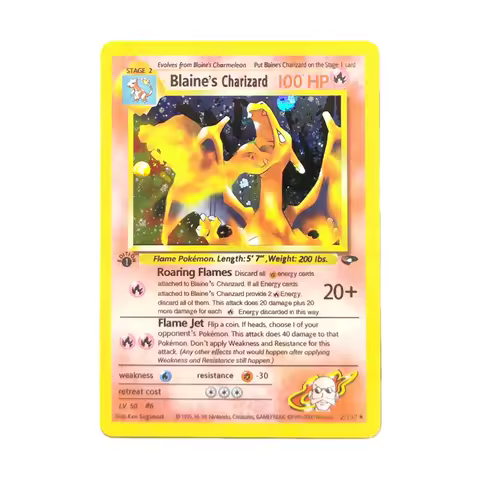 Proxy Card Pokemon BLAINE'S CHARIZARD 2/132 Gym Challenge Holo PTCG Game Collection Card