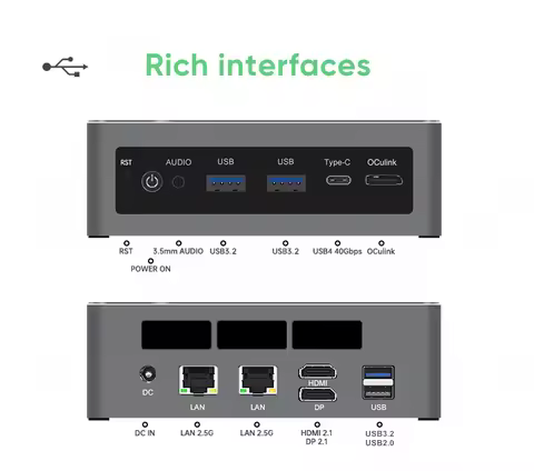 Topton Mini PC Gamer Intel Ultra 9 285H ES 7 255H ES 5 235H ES OCuLink USB4 2x2.5G LAN Desktop Small