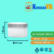 PackagingYA Jar Cylinder 300ml Volume 300ml White NAT Cap PET Eco-Friendly multipurpose cake Jar