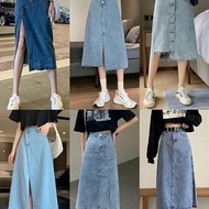 Midi Jeans Skirt 7/8 Jeans Skirt Knee Length Jeans Skirt Long Jeans Skirt sexy Jeans Skirt ponggol J
