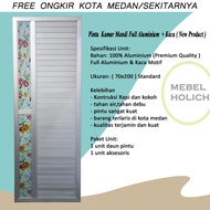 Pintu Kamar Mandi Full Aluminium + Kaca Motif (New Product)